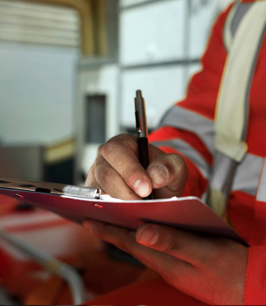 sanitariusz robiacy notatki